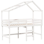 ZNTS Loft Bed with Ladder and Roof without Mattress White 80x200 cm 3282067