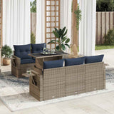 6 Piece Garden Sofa Set with Cushions Grey Poly Rattan 3326412