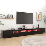 TV Cabinet with LED Lights Black 300x35x40 cm 3081925