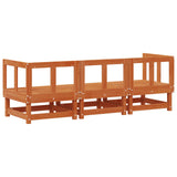 Sectional Sofa Units Wax Brown 183 x 61 x 62 cm Solid Pine Wood 865426