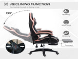 Computer Gaming Chair, PU Leather Office Desk Chair with Footrest, Swivel Wheels, 135&deg Reclining T3398P377462