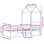 Bed Frame with Roof without Mattress Wax Brown 90x190 cm Single 3282167
