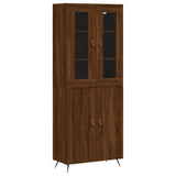 ZNTS Highboard Brown Oak 69.5x34x180 cm Engineered Wood 3198192