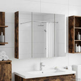 Bathroom Mirror Cabinet with Shelf Smoked Oak 80 x 14.5 x 70 cm 889107