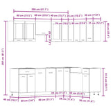 11 Piece Kitchen Cabinet Set Lyon Old Wood Engineered Wood 3328575