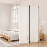 4-Panel Room Divider White 200x220 cm Fabric 350198