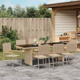 Garden Dining Set 9 pcs Beige Poly Rattan 3365416