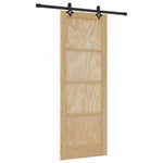 Sliding Door Set Manual Natural and black 78 x 211 cm 3333612