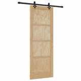 Sliding Door Set Manual Natural and black 78 x 211 cm 3333612