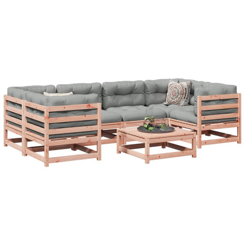 ZNTS 7 Piece Garden Sofa Set with Cushions Solid Wood Douglas Fir 3299314