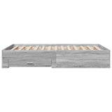 Bed Frame Grey Sonoma Engineered wood 140 x 190 cm Bed Frame 3280403