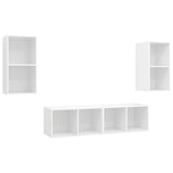 Wall-mounted TV Cabinets 4 pcs White Engineered Wood 3079871
