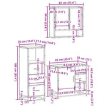 ZNTS 3 Piece Bathroom Furniture Set Black Engineered Wood 3301055
