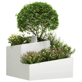 Garden Planter White 60 x 60 x 50 cm Cold-rolled Steel 873572