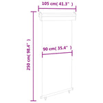 ZNTS Balcony Side Awning 105x250 cm Grey 48416