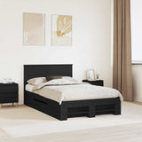 Bed Frame with Headboard Black 120 x 200 cm Engineered Wood 3408775