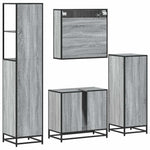 4 Piece Bathroom Furniture Set Grey Sonoma Engineered Wood 3301278