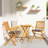 Folding Chair 2 pcs Grey 49 x 57.5 x 92cm Solid Acacia wood 42000956