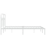 Metal Bed Frame without Mattress with Headboard White 120x190cm 376646