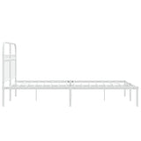 Metal Bed Frame without Mattress with Headboard White 120x190cm 376646