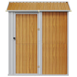 Garden Shed Light Brown 192x152.5x237 cm Galvanised Steel 364533