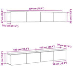 TV Cabinet Set 4 pcs Black oak 100 x 30 x 30 cm Engineered wood 3333050