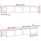 TV Cabinet Set 4 pcs Black oak 100 x 30 x 30 cm Engineered wood 3333050