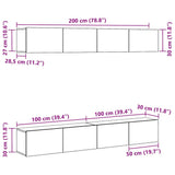 TV Cabinet Set 4 pcs Black Oak Engineered Wood 3333050