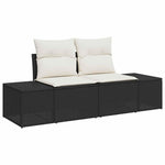 Garden Sofa with Cushion Black 123 x 62 x 69cm Poly Rattan 42006802