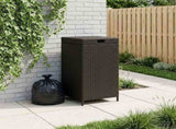 Outdoor Garbage Bin Black 40 x 40 x 80 cm Poly Rattan 42026888
