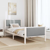 Bed Frame with Headboard Light Grey 90 x 200 cm Fabric 878358