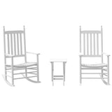 Rocking Chairs 2pcs with Foldable Table White Solid Wood Poplar 3281592