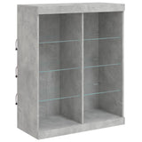 Sideboard with LED Lights Concrete Grey 81x37x100 cm 836717