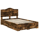 Bed Frame with Drawer Smoked Oak 120 x 190 cm Engineered Wood 3413634