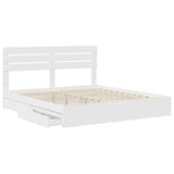 Storage Bed with Headboard White 200 x 200 cm Engineered Wood 3411544