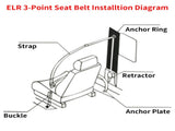 Retractable Adjustable Shoulder Seat Belt Universal 3 Point Safety Belts 37415062