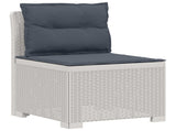 3-Seater Garden Sofa with Cushions Rattan Look PP White 3443845
