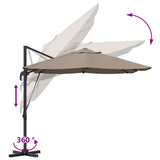 Umbrella Taupe 351 x 250 x 260 cm Polyester and Aluminium 42003346