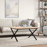 Coffee Table X-Frame 90x90x45.5 cm Solid Wood Pine and Steel 3282753