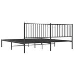 ZNTS Metal Bed Frame without Mattress with Headboard Black 200x200cm 350871