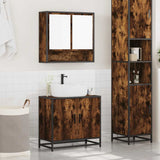 ZNTS 2 Piece Bathroom Furniture Set Smoked Oak Engineered Wood 3300917