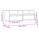 TV Cabinet Grey Sonoma 100x34.5x44.5 cm Engineered Wood 831234