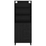Highboard with Drawer 2 pcs Black Oak Engineered Wood 3416078