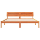 Bed Frame with Headboard Brown 200 x 200 cm Solid Pine Wood 3385744