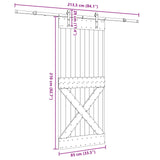 Sliding Door NARVIK Natural and Black 85 x 210 cm 3445355