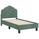Toddler Bed Frame with Headboard Sea Green 70 x 140 cm Velvet 42010934