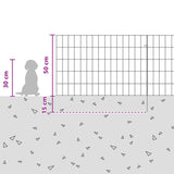 Garden Fence with Stakes 48 pcs 75 x 50 cm Mesh Silver 3438048