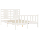 Bed Frame without Mattress White Small Double Solid Wood Pine 3192787