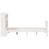 Bookcase Bed without Mattress White 135x190 cm Double Solid Wood Pine 3322787