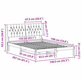 Bed Frame with Upholstered Headboard Brown 135 x 190 cm 878832
